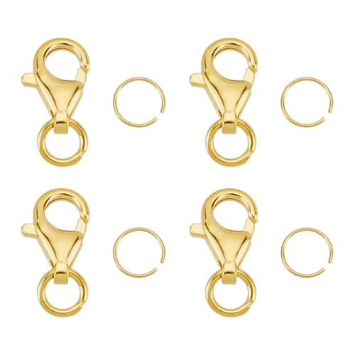 UNICRAFTALE 4 Stück 925 Sterlingsilber Karabinerverschluss Goldene Schmuckverschlüsse Verbindungsstücke Hakenverschlüsse Mit 4 Stück offenen Biegeringen Für Armbänder Halsketten Zubehör UNICRAFTALE 4 Stück 925 Sterlingsilber Karabinerverschluss Goldene Schmuckverschlüsse Verbindungsstücke Hakenverschlüsse Mit 4 Stück offenen Biegeringen Für Armbänder Halsketten Zubehör von UNICRAFTALE