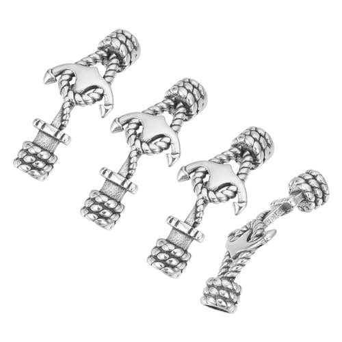 UNICRAFTALE 4 Stück Seil Und Ankerkabel Endverschlüsse Runde Edelstahlverbinder Antike Silberne Haken Und S-Haken Verschlüsse Für Damen Halskette Armband Schmuckherstellung von UNICRAFTALE