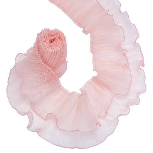 UNICRAFTALE 4 Yards Rosa Rüschen Plissee Chiffon Borte 2 Lagiges Organza Spitzenband Doppelte Spitzenborte Plissee Organza Spitzenbänder Trimmer Kleidertasche Dekoration Stoff Für Applikationen Nähen UNICRAFTALE 4 Yards Rosa Rüschen Plissee Chiffon Borte 2 Lagiges Organza Spitzenband Doppelte Spitzenborte Plissee Organza Spitzenbänder Trimmer Kleidertasche Dekoration Stoff Für Applikationen Nähen von UNICRAFTALE