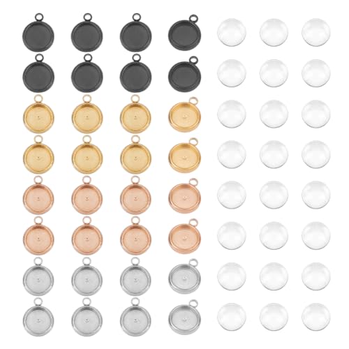 UNICRAFTALE 40 Sets 2 Farben 12mm Lünette Anhänger Flat Round Cabochon Rohlinge Anhänger 304 Edelstahl Lünette Cabochon Set Lünette Cabochon Rohlinge Tablett Für Frauen Halsketten Schmuckherstellung UNICRAFTALE 40 Sets 2 Farben 12mm Lünette Anhänger Flat Round Cabochon Rohlinge Anhänger 304 Edelstahl Lünette Cabochon Set Lünette Cabochon Rohlinge Tablett Für Frauen Halsketten Schmuckherstellung von UNICRAFTALE