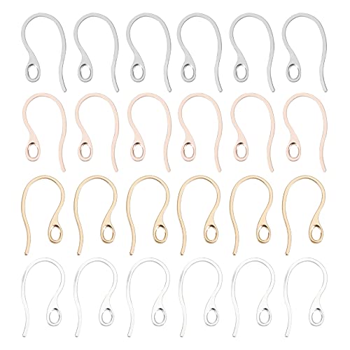 UNICRAFTALE 40 Stk 4 Farben 304 Edelstahl Ohrhaken Metall Ohrring Haken DIY Ohrring Haken Roségold Golden DIY Ohrring Zubehör Rohlinge Ohrhaken für Schmuckherstellung DIY Ohrring Kreative Geschenke von UNICRAFTALE