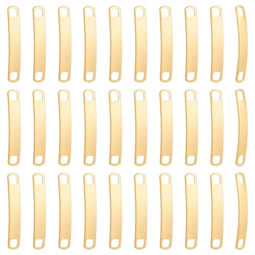 UNICRAFTALE 40 Stück 18K Vergoldet Anhänger Edelstahlanhänger Prägung Blanko Anhänger Gebogener Gliederanhänger Rechteckige Verbindungsstücke Gravierbarer Anhänger Für Schuhen Dekoration Armbändern UNICRAFTALE 40 Stück 18K Vergoldet Anhänger Edelstahlanhänger Prägung Blanko Anhänger Gebogener Gliederanhänger Rechteckige Verbindungsstücke Gravierbarer Anhänger Für Schuhen Dekoration Armbändern von UNICRAFTALE