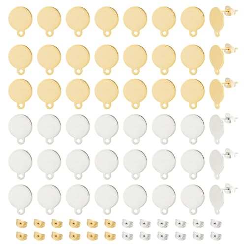 UNICRAFTALE 40 Stück 2 Farben 12mm Flacher Runder Ohrstecker Mit Ohrmutter Hypoallergener Ohrstecker Edelstahl DIY Ohrstecker Ohrringe Komponenten Für Die DIY-Schmuckherstellung UNICRAFTALE 40 Stück 2 Farben 12mm Flacher Runder Ohrstecker Mit Ohrmutter Hypoallergener Ohrstecker Edelstahl DIY Ohrstecker Ohrringe Komponenten Für Die DIY-Schmuckherstellung von UNICRAFTALE