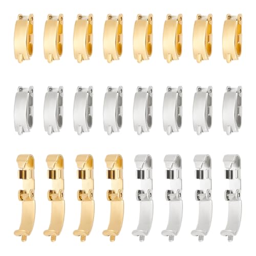 UNICRAFTALE 40 Stück 2 Farben Faltverschlüsse Edelstahl Goldene Verlängerung Faltverschluss Verlängerungsverschluss Für Uhrenarmbänder Armbandverschluss Faltbare Halskettenverlängerung von UNICRAFTALE