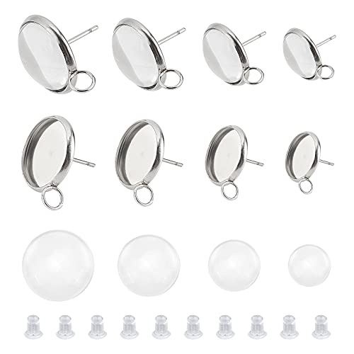 UNICRAFTALE 40 Stück 4 Tablett Ohrstecker Rohlinge 304 Edelstahl Ohrring Rohlinge Transparente Glas Cabochons Ohrring Und Silikon Ohrmuttern Für DIY Ohrring Schmuckherstellung UNICRAFTALE 40 Stück 4 Tablett Ohrstecker Rohlinge 304 Edelstahl Ohrring Rohlinge Transparente Glas Cabochons Ohrring Und Silikon Ohrmuttern Für DIY Ohrring Schmuckherstellung von UNICRAFTALE