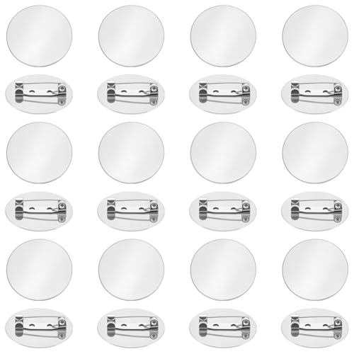 UNICRAFTALE 40 Stück Flache Broschen Basisplatten 25mm Edelstahl Broschenverschlüsse Anstecknadel Metall Sicherheitsnadel Scheibenbasis Broschenfassungen Für Corsagen Schmuckherstellung Zubehör von UNICRAFTALE