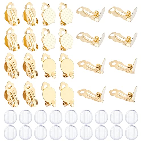 UNICRAFTALE 40Stk Ohrclips Golden Rohlinge Clip Ohrringe Pads 304 Edelstahl Ohrclips Flach Rund Tablett Ohrring Nicht Durchbohrte Ohrringe Mit Silikone Ohrring Pads Für DIY Ohrringherstellung UNICRAFTALE 40Stk Ohrclips Golden Rohlinge Clip Ohrringe Pads 304 Edelstahl Ohrclips Flach Rund Tablett Ohrring Nicht Durchbohrte Ohrringe Mit Silikone Ohrring Pads Für DIY Ohrringherstellung von UNICRAFTALE