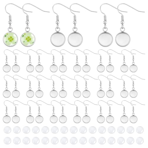 UNICRAFTALE 40Sets Blanko Ohrring Lünettentablett Für Baumelnde Ohrringe 10mm Edelstahl Flach Rund Ohrhänger Bastelsets Cabochon Einstellungen Ohrhaken Zur Schmuckherstellung UNICRAFTALE 40Sets Blanko Ohrring Lünettentablett Für Baumelnde Ohrringe 10mm Edelstahl Flach Rund Ohrhänger Bastelsets Cabochon Einstellungen Ohrhaken Zur Schmuckherstellung von UNICRAFTALE