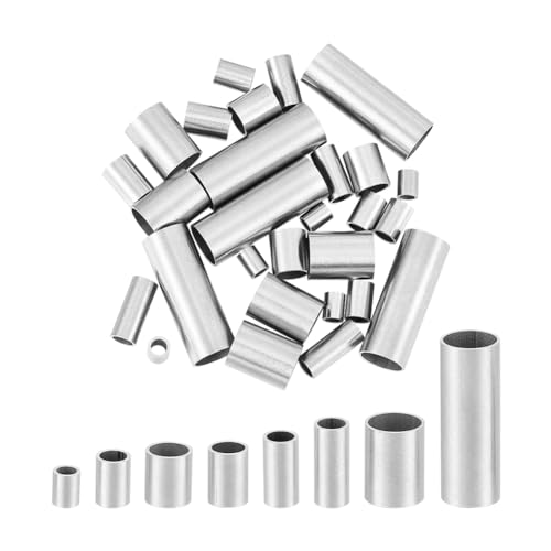 UNICRAFTALE 40Stk 5~25mm Rohr Abstandsperlen Edelstahl Perlen 3.5-8mm Großloch Spacer Perlen Metall Rohrperlen Rohr Zwischenperlen Für DIY Armbänder Halskette Schmuckherstellung von UNICRAFTALE