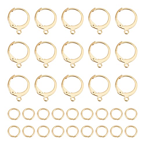 UNICRAFTALE 40Stk Golden Runde Leverback Ohrringhaken 14.5x12.5mm Edelstahl Hebel Ohrring Metall Brisur Ohrringe Mit 60stk Offene Biegeringe Hypoallergener Für DIY Ohrring Schmuckherstellung UNICRAFTALE 40Stk Golden Runde Leverback Ohrringhaken 14.5x12.5mm Edelstahl Hebel Ohrring Metall Brisur Ohrringe Mit 60stk Offene Biegeringe Hypoallergener Für DIY Ohrring Schmuckherstellung von UNICRAFTALE