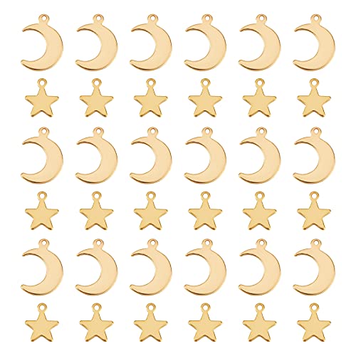 UNICRAFTALE 40Stk Golden Stern Mond Anhänger Edelstahl Stern Anhänger Metall Weihnachten Stern Mond Charms Für Damen DIY Halsketten Armbänder Schmuckherstellung UNICRAFTALE 40Stk Golden Stern Mond Anhänger Edelstahl Stern Anhänger Metall Weihnachten Stern Mond Charms Für Damen DIY Halsketten Armbänder Schmuckherstellung von UNICRAFTALE