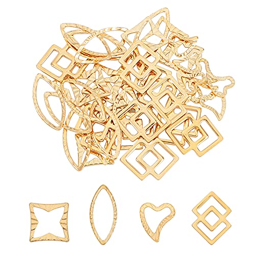 UNICRAFTALE 40pcs 4 Mixed Styles Verbindungsringe Edelstahl Herz/Quadrat/Pferdeauge/Filigrane Joiners Linking Charms Metall Goldene Glieder Ringe Für Halskette Ohrringe Und Anhänger DIY Craft Craft UNICRAFTALE 40pcs 4 Mixed Styles Verbindungsringe Edelstahl Herz/Quadrat/Pferdeauge/Filigrane Joiners Linking Charms Metall Goldene Glieder Ringe Für Halskette Ohrringe Und Anhänger DIY Craft Craft von UNICRAFTALE