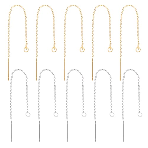 UNICRAFTALE 40pcs 2 Farben 90mm Threader hängende Ohrringe Lange Kettenohrringe Drop Dangle Chain Ohrringe Kette Hängend Ohrringe Quaste Lange Ohrringe Ohrhänger Quaste Threader Baumeln Ohrringe von UNICRAFTALE