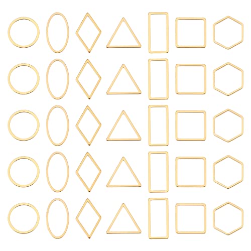 UNICRAFTALE 42 Stk 7 Stile Gold Verbindungsringe 11.5-16mm Lang Edelstahl Verbindungsringe Klein Metall Verbinder Charms Gemischte Verbindungs Anhänger Für DIY Ohrring Halskette Schmuckherstellung von UNICRAFTALE