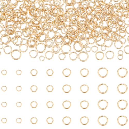 UNICRAFTALE 450 Stück 4 Größen 14 Karat Vergoldete Biegeringe Offene Biegeringe 3~6mm Runde Ringe Metallverbinderringe Für Die Herstellung von DIY Schmuck Und Schlüsselanhänger Zubehör UNICRAFTALE 450 Stück 4 Größen 14 Karat Vergoldete Biegeringe Offene Biegeringe 3~6mm Runde Ringe Metallverbinderringe Für Die Herstellung von DIY Schmuck Und Schlüsselanhänger Zubehör von UNICRAFTALE