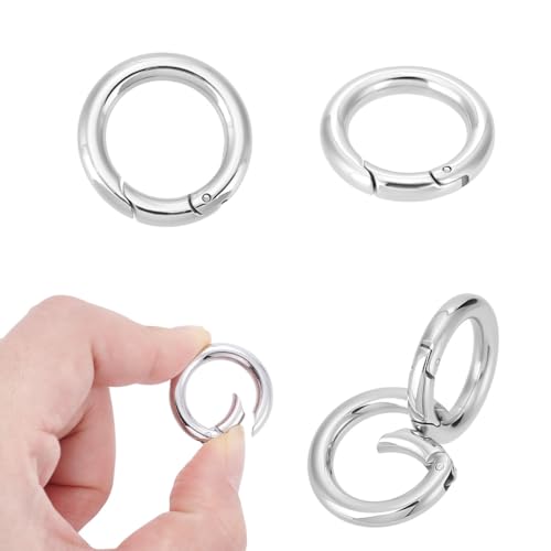 UNICRAFTALE 4Stk 24mm Feder Tor Ringe Edelstahl Federring Verschlüsse Geschlossene Ring Verschlüsse O Ringe Verschluss Anschluss Befunde Für Schmuckherstellung, Edelstahl Farbe, Innendurchmesser 16mm von UNICRAFTALE