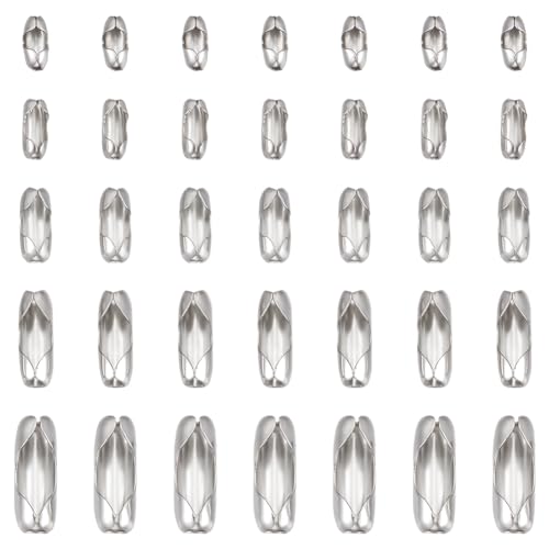 UNICRAFTALE 205 STK 5 Größen Edelstahl Kugel Kettenverschluss Passend für 1,5/2 / 2,4/3,2 mm Kugelketten Perlenketten Kabelenden für Reparatur Schlüsselketten Halsketten von UNICRAFTALE