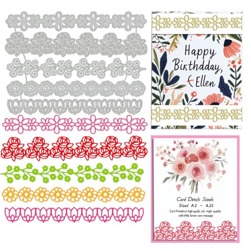 UNICRAFTALE 5 Stück/Set Blumenhintergrund-Bordüre, Stanzformen für Kartenherstellung, Blumenmuster, Metall-Stanzformen für Scrapbooking, Schablone, DIY, Prägepapier, Album, Basteldekoration UNICRAFTALE 5 Stück/Set Blumenhintergrund-Bordüre, Stanzformen für Kartenherstellung, Blumenmuster, Metall-Stanzformen für Scrapbooking, Schablone, DIY, Prägepapier, Album, Basteldekoration von UNICRAFTALE