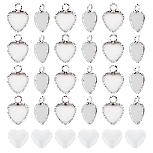 UNICRAFTALE 50 Sets Herz Cabochon Anhänger 304 Edelstahl Rohlinge Anhänger Mit Herz Glas Cabochons Lünetten Rohlinge Tablett Charms Für Foto Anhänger Basteln Schmuckherstellung UNICRAFTALE 50 Sets Herz Cabochon Anhänger 304 Edelstahl Rohlinge Anhänger Mit Herz Glas Cabochons Lünetten Rohlinge Tablett Charms Für Foto Anhänger Basteln Schmuckherstellung von UNICRAFTALE