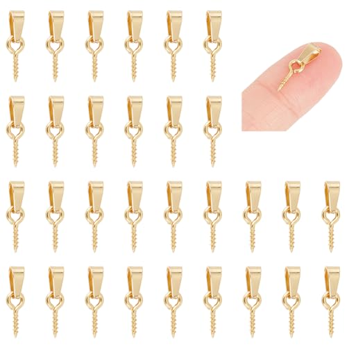 UNICRAFTALE 50 Stk Gold Schraub ösennadeln Edelstahl Klemmbügeln Metall Schrauben Ösen Anhänger Ösen Nadeln Ösen Für Halbgebohrte Perlen Charm Flaschen Mit Korkverschluss DIY Schmuckherstellung von UNICRAFTALE