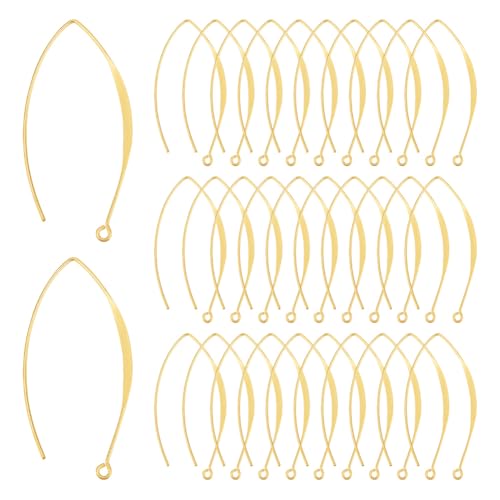 UNICRAFTALE 50 Stück 18K Vergoldete Ohrringhaken V Förmige Ohrhaken DIY Ohrringhaken Mit Schlaufe Metall Ohrhaken Tropfen Ohrringhaken Beschlag Für Die Schmuckherstellung DIY Ohrringbeschläge von UNICRAFTALE