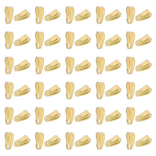 UNICRAFTALE 50 Stück 8 mm Snap On Bails 304 Edelstahl Prise Bails Goldene Anhänger Bails Anschlüsse Anhänger Haken Klemmclips Anhänger Verschlüsse Verbindungsstücke Für DIY Schmuckherstellung von UNICRAFTALE