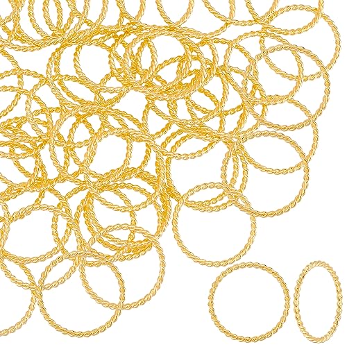 UNICRAFTALE 50 Stück Golden Verzerrter Ring 26mm Innere Verbindungsringe Legierung Verbindungsring Hypoallergen Metall Runde Verbindungsringe Für Herstellung Ohrringe Armbänder Schmuck von UNICRAFTALE