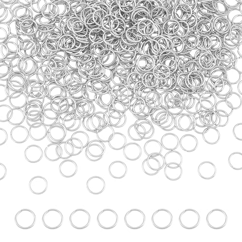 UNICRAFTALE 500 Stück 10 mm Biegeringe 18 Gauge Edelstahl Offene Runde Schmuckzubehör Für DIY Armband Ohrring Schmuckherstellung Halskettenreparatur von UNICRAFTALE