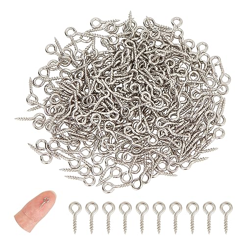 UNICRAFTALE 500 Stück 2 mm Edelstahl Schrauben Sie den Augenstift Bail Pegs Ösenhaken Ösenhaken einschrauben Cup Pearl Schraube für die Hälfte gebohrt Perlen für DIY Schmuck Machen Mithelfer von UNICRAFTALE
