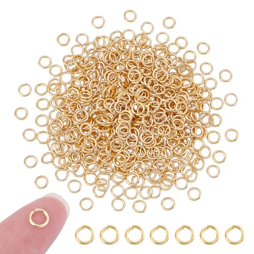 UNICRAFTALE 500 Stück 24 Karat Vergoldete Biegeringe Edelstahl Offene Biegeringe 6mm Runde Ringe Metallverbinderringe Zur Schmuckherstellung Zubehör Für Ohrringe Armbänder Anhänger Schlüsselanhänger UNICRAFTALE 500 Stück 24 Karat Vergoldete Biegeringe Edelstahl Offene Biegeringe 6mm Runde Ringe Metallverbinderringe Zur Schmuckherstellung Zubehör Für Ohrringe Armbänder Anhänger Schlüsselanhänger von UNICRAFTALE