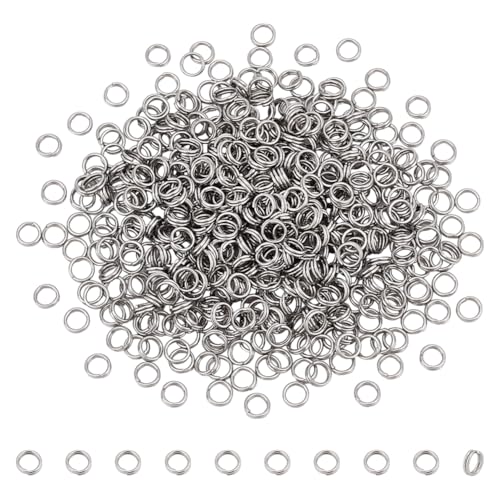 UNICRAFTALE 500 Stück 4mm Edelstahl Biegeringe Doppelschlaufen Biegeringe Mini Schlüsselringe Kleine Metallverbinderringe Für Schlüsselanhänger Schmuck Halsketten Armbänder Ohrringe UNICRAFTALE 500 Stück 4mm Edelstahl Biegeringe Doppelschlaufen Biegeringe Mini Schlüsselringe Kleine Metallverbinderringe Für Schlüsselanhänger Schmuck Halsketten Armbänder Ohrringe von UNICRAFTALE