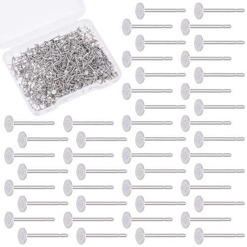 UNICRAFTALE 500 Stück Edelstahl Ohrringe Rohlinge Flache Runde Ohrstecker Metall Rohlinge Ohrstecker Set Stift 0.7 mm Für Die Herstellung von Ohrringen Selber Machen Set UNICRAFTALE 500 Stück Edelstahl Ohrringe Rohlinge Flache Runde Ohrstecker Metall Rohlinge Ohrstecker Set Stift 0.7 mm Für Die Herstellung von Ohrringen Selber Machen Set von UNICRAFTALE