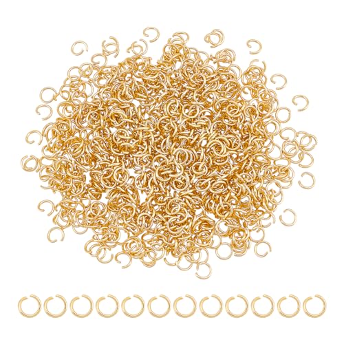 UNICRAFTALE 500 Stücke 4mm Gold Spaltringe Edelstahl Biegeringe Offene Biegeringe Metall Jump Ringe Schmuckzubehör Für Schmuckherstellung DIY Halskette Armband Reparatur von UNICRAFTALE