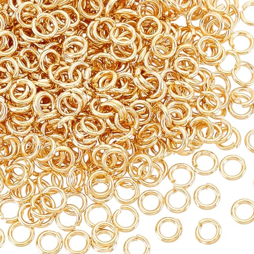 UNICRAFTALE 500 Stücke 5mm Goldene Edelstahl Biegeringe Offene Biegeringe Anschluss Schmuckzubehör Für Schmuckherstellung & Handwerk Projekte Und Halskette Reparatur von UNICRAFTALE