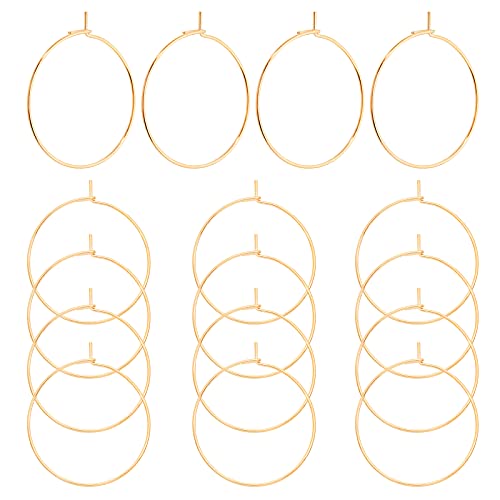 UNICRAFTALE 50Stk Weinglas Charms Ringe 304 Edelstahl Creolen Ohrringe 25mm Weinglas Ringe Gold Ohrringe Rohlinge DIY Ohrringe Zubehör Ohrhaken Für DIY Ohrringe Schmuckherstellung von UNICRAFTALE