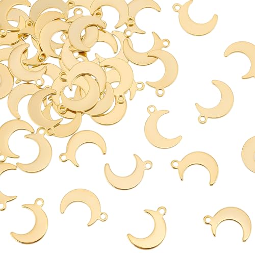 UNICRAFTALE 50pcs Mond Charms Edelstahl Anhänger Goldene Charms Für Schmuckherstellung Anhänger Für Halskette Armband Ohrringe DIY Handwerk Loch 1mm UNICRAFTALE 50pcs Mond Charms Edelstahl Anhänger Goldene Charms Für Schmuckherstellung Anhänger Für Halskette Armband Ohrringe DIY Handwerk Loch 1mm von UNICRAFTALE