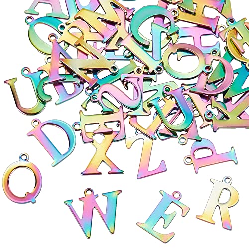 UNICRAFTALE 52pcs Regenbogen Laser Cut Buchstabe AZ Charms Edelstahl Alphabet Anhänger Metall Hypoallergen Anhänger Für DIY Schmuckherstellung 1mm Loch UNICRAFTALE 52pcs Regenbogen Laser Cut Buchstabe AZ Charms Edelstahl Alphabet Anhänger Metall Hypoallergen Anhänger Für DIY Schmuckherstellung 1mm Loch von UNICRAFTALE