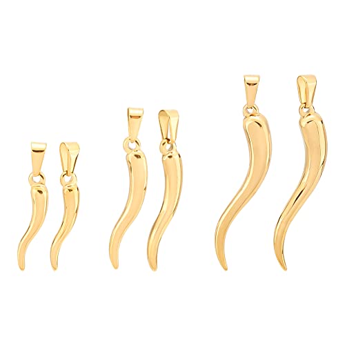UNICRAFTALE 6 STK 3 Größen Goldene Italienisches Horn Charms 304 Edelstahl Horn Anhänger Horn Charms Metall Horn Halsketten Charms Für DIY Halskette Armband Herstellung 7~9x3~4 mm Loch UNICRAFTALE 6 STK 3 Größen Goldene Italienisches Horn Charms 304 Edelstahl Horn Anhänger Horn Charms Metall Horn Halsketten Charms Für DIY Halskette Armband Herstellung 7~9x3~4 mm Loch von UNICRAFTALE