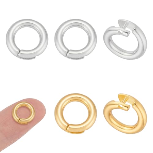 UNICRAFTALE 6 Stück 2 Farben 925 Sterlingsilber Offener Biegering Innendurchmesser 3.3mm Runder Ringverbinder Für Ohrringe Halsketten Armbänder Schmuckherstellung von UNICRAFTALE