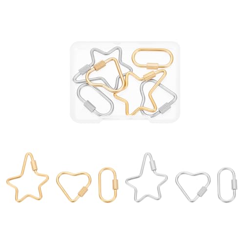 UNICRAFTALE 6 Stück 3 Stile Schraube Karabiner 2 Farben Edelstahl Schlüsselanhänger Karabiner Verschluss Herz Schmuck Verschluss Karabiner Haken Clip Schmuck Zubehör 22~35.5mm UNICRAFTALE 6 Stück 3 Stile Schraube Karabiner 2 Farben Edelstahl Schlüsselanhänger Karabiner Verschluss Herz Schmuck Verschluss Karabiner Haken Clip Schmuck Zubehör 22~35.5mm von UNICRAFTALE