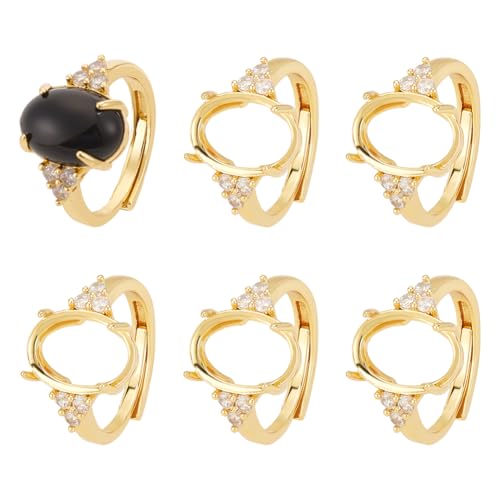 UNICRAFTALE 6 Stück 4 Krallenringfassungen Krallenringrohlinge Golden Verstellbarer Ovaler Fingerring Strass Krallenringbasen Zirkonia Ringkomponenten Für Die Herstellung von Edelsteinschmuck 19mm UNICRAFTALE 6 Stück 4 Krallenringfassungen Krallenringrohlinge Golden Verstellbarer Ovaler Fingerring Strass Krallenringbasen Zirkonia Ringkomponenten Für Die Herstellung von Edelsteinschmuck 19mm von UNICRAFTALE