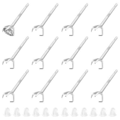 UNICRAFTALE 6 Stück 925 Sterlingsilber Krappenohrringfassungen Ohrstecker Befunde Metallrohlinge Krallenohrring Mit Poliertuch Und Ohrmuttern Zur Schmuckherstellung UNICRAFTALE 6 Stück 925 Sterlingsilber Krappenohrringfassungen Ohrstecker Befunde Metallrohlinge Krallenohrring Mit Poliertuch Und Ohrmuttern Zur Schmuckherstellung von UNICRAFTALE