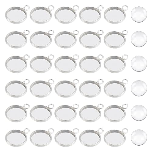 UNICRAFTALE 60 Sets 12mm Flat Round Tray Anhänger Herstellung Kits 304 Edelstahl Anhänger Cabochon Rohlinge Anhänger Mit Klarglas Cabochon Für Frauen Halsketten Ohrring Armbänder Schmuckherstellung UNICRAFTALE 60 Sets 12mm Flat Round Tray Anhänger Herstellung Kits 304 Edelstahl Anhänger Cabochon Rohlinge Anhänger Mit Klarglas Cabochon Für Frauen Halsketten Ohrring Armbänder Schmuckherstellung von UNICRAFTALE