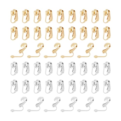 UNICRAFTALE 60 Stück 2 Farben 304 Edelstahl Clip On Ohrringe Goldene Ohrring Clip Verschlüsse Konverter Komponenten Nicht Durchbohrte Ohren Für Nicht Durchdringende Ohrringe Schmuckherstellung von UNICRAFTALE