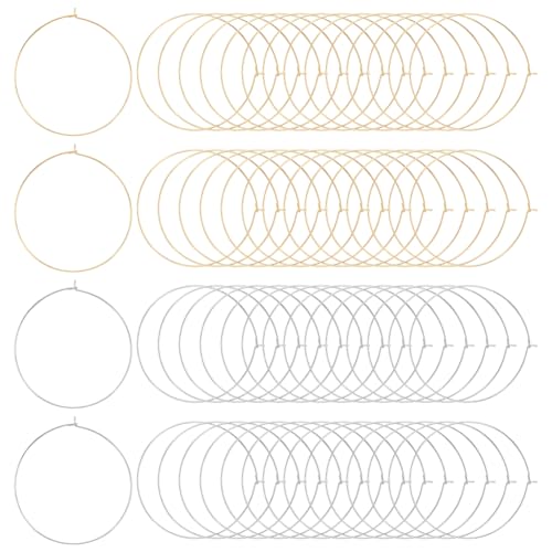 UNICRAFTALE 60 Stück 2 Farben Creolen Beschläge Edelstahl 50mm Weinglas Anhänger Ringe Offene Perlen Baumelnde Creolen Für Die Herstellung von DIY Ohrringen Und Schmuck UNICRAFTALE 60 Stück 2 Farben Creolen Beschläge Edelstahl 50mm Weinglas Anhänger Ringe Offene Perlen Baumelnde Creolen Für Die Herstellung von DIY Ohrringen Und Schmuck von UNICRAFTALE