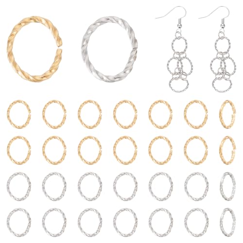 UNICRAFTALE 60 Stück 2 Farben Schnellverbinder Edelstahl Ovale Hohlrahmen Anhänger 12mm Lang Gedrehte Offene Verbindungsringe Für Die Herstellung von DIY Armbändern Anhängern Und Schmuck von UNICRAFTALE