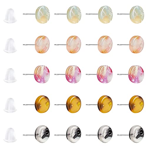 UNICRAFTALE 60 Stück 6 Stile Flache Runde Ohrstecker Erkenntnisse Zellulose Acetat Ohrstecker Mit Edelstahl Pin Harz Ohrstecker Für Die Schmuckherstellung, 0.6mm UNICRAFTALE 60 Stück 6 Stile Flache Runde Ohrstecker Erkenntnisse Zellulose Acetat Ohrstecker Mit Edelstahl Pin Harz Ohrstecker Für Die Schmuckherstellung, 0.6mm von UNICRAFTALE