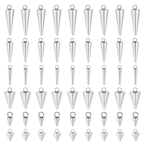 UNICRAFTALE 60 Stück Edelstahl Kegel Charm 6 Größen Hypoallergen Punk Stil Spike Anhänger Baumelnder Charm Für Selbstgemachte Halskette Ohrringe Armbänder Schmuckherstellung UNICRAFTALE 60 Stück Edelstahl Kegel Charm 6 Größen Hypoallergen Punk Stil Spike Anhänger Baumelnder Charm Für Selbstgemachte Halskette Ohrringe Armbänder Schmuckherstellung von UNICRAFTALE