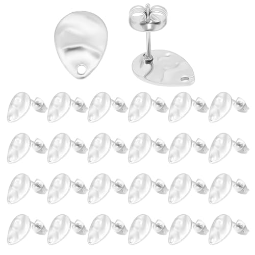 UNICRAFTALE 60 Stück Ohrstecker Edelstahl Tropfenförmige Ohrstecker Mit Schlaufe Flache Ohrstecker Strukturierte Ohrstecker Metall Ohrringverschlüsse Für Die Herstellung von DIY Ohrringen Und Schmuck UNICRAFTALE 60 Stück Ohrstecker Edelstahl Tropfenförmige Ohrstecker Mit Schlaufe Flache Ohrstecker Strukturierte Ohrstecker Metall Ohrringverschlüsse Für Die Herstellung von DIY Ohrringen Und Schmuck von UNICRAFTALE