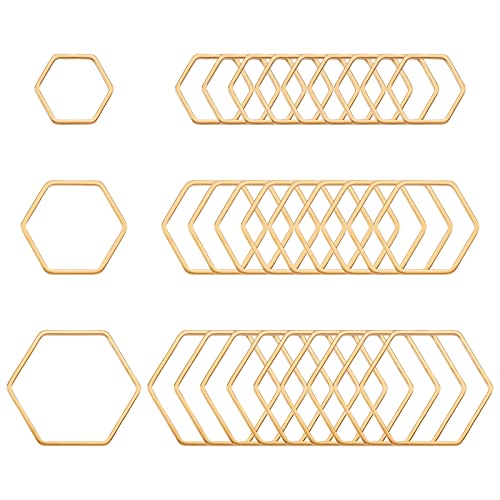 UNICRAFTALE Sechseckige Ringe in 3 Größen, goldfarben, 60 Stück, 304 Edelstahl-Rahmen, Metallanhänger, geometrische Charms für die Herstellung von Armbändern, Halsketten, Schnallen UNICRAFTALE Sechseckige Ringe in 3 Größen, goldfarben, 60 Stück, 304 Edelstahl-Rahmen, Metallanhänger, geometrische Charms für die Herstellung von Armbändern, Halsketten, Schnallen von UNICRAFTALE